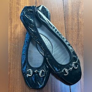 Me Too  Black Patent Leather Ballet Flats size 10